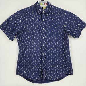 Ralph Lauren Shirt‎ Mens Large Sailboats AOP Button Down Short Sleeve Blue
